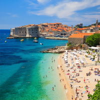 Dubrovnik - Beach And Fort View